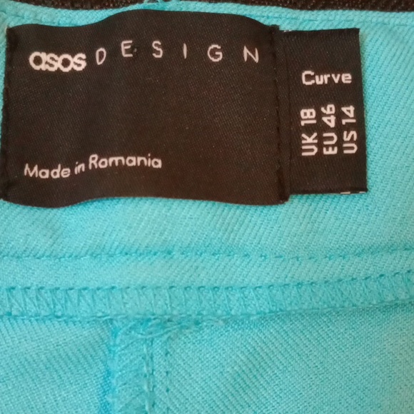 ASOS BLUE CROPPED PANTS, * ALTERED SIZE 14 - Picture 4 of 12